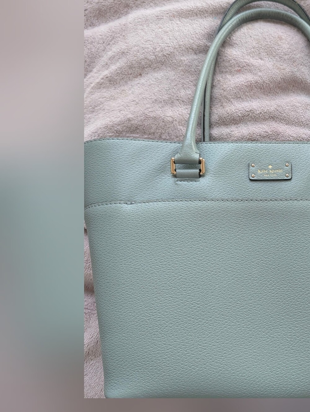 Mint Green Structured Tote Bag by